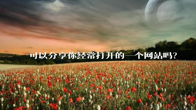 可以分享你经常打开的一个网站吗？
